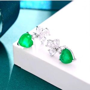 Simulated Emerald Earrings
